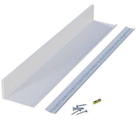 Designs Of Distinction 4"W x 24"L Aluminum Slimline Channel Shelf - White 01CHSHLF0424WH1